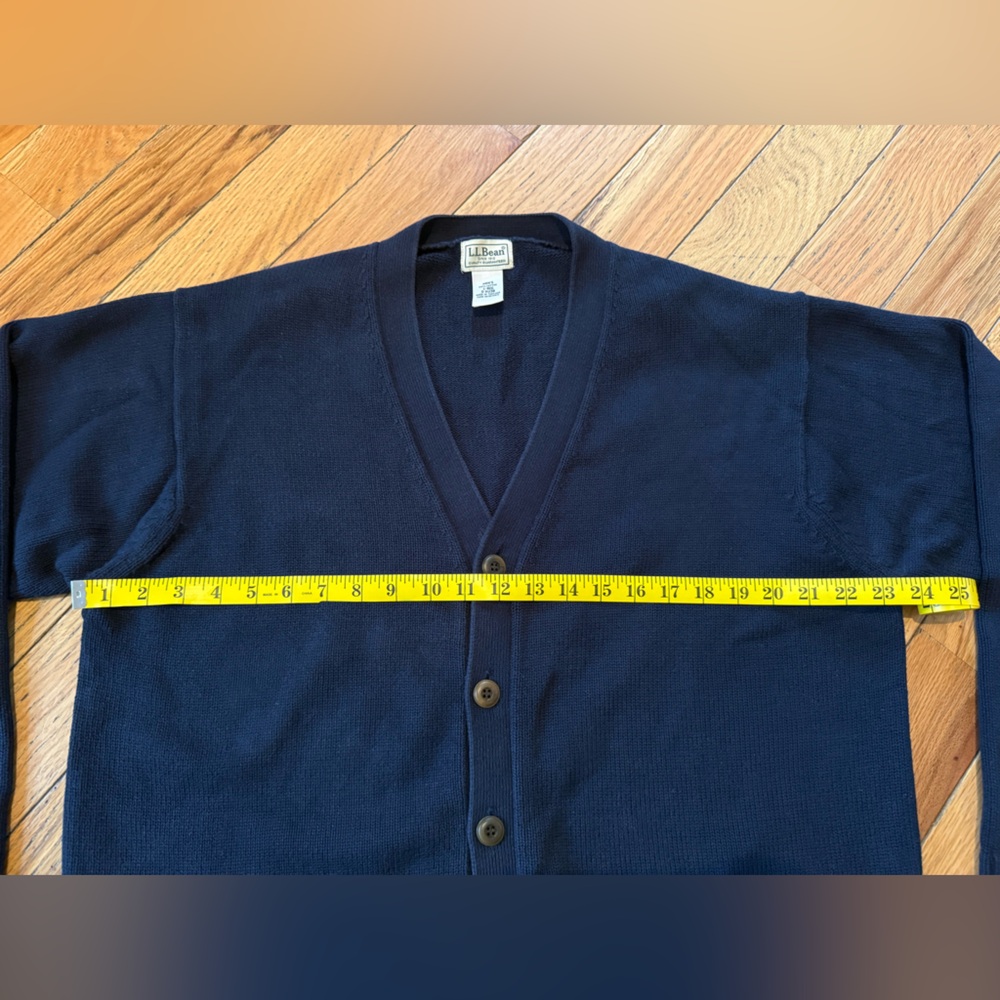 LL Bean Cardigan Sweater Knit Button Up Grandpa Navy Blue Men’s Size L Reg 0KU38 - Picture 12 of 12